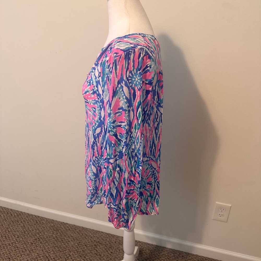 Lilly Pulitzer Shake It Up Long Sleeve Blouse Size large - Picture 2 of 6